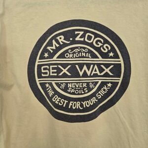 Mr Zogs Sex Wax T Shirt Mens Large Yellow Surf Skater Star Graphic Tee
